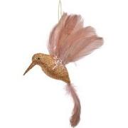 Clayre & Eef Kersthanger Vogel 22x5x15 cm Roze Kunststof