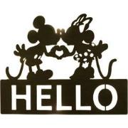 Metal Door Sign Led Mickey & Minnie Hello Black 30x1x23.5 cm