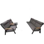 Carouge loungeset 3 delig teak antraciet