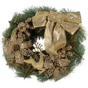 Clayre & Eef Kerstkrans Ø 30 cm Goudkleurig Kunststof