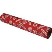 Clayre & Eef Tafelloper 28x275 cm Rood Synthetisch Kerst