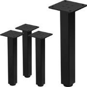 Set van 4 tafelpoten I-Design 30 cm glanzend zwart gepoedercoat staal ...