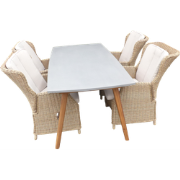 Set van Copenhagen tafel 180x90 cm en 4 Darwin verstelbare stoelen rat...