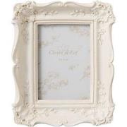Clayre & Eef Fotolijst  6x9 cm Beige Kunststof Rechthoek Bloemen Fotok...
