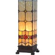 LumiLamp Tiffany Tafellamp  12x12x35 cm  Geel Glas Rechthoek Tiffany B...