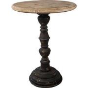 Clayre & Eef Bijzettafel  Ø 57x75 cm Bruin Hout Ijzer Rond