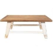 Clayre & Eef Salontafel  120x60x48 cm Wit Bruin Hout Bijzettafel
