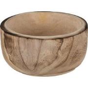 Clayre & Eef Serveerschaal  Ø 28x13 cm Bruin Hout Rond Presenteerschaa...