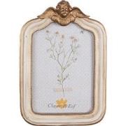 Clayre & Eef Fotolijst  10x15 cm Beige Goudkleurig Kunststof Glas Rech...