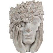 Clayre & Eef Bloempot Binnen Vrouw 27x22x31 cm Grijs Steen Plantenpot