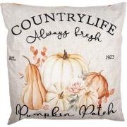 Clayre & Eef Kussenhoes 45x45 cm Beige Polyester Pompoen Sierkussenhoe...