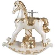Clayre & Eef Kerstboom Standaard Hobbelpaard 6x19x64 cm Beige Kunststo...