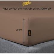 Superieur Hoeslaken - 160x210/220 cm - Taupe - 100% katoen