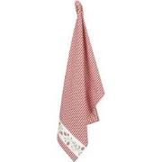 Clayre & Eef Theedoek  50x70 cm Wit Rood Katoen Aardbeien Keukenhanddo...