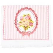 Clayre & Eef Gastendoekje  40x66 cm Wit Roze Katoen Rechthoek Rozen To...