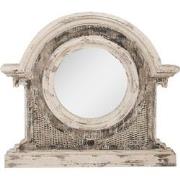 Clayre & Eef Spiegel  89x8x82 cm Beige Bruin Glas Hout Rond Wandspiege...