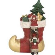 Clayre & Eef Kerstdecoratie met LED-verlichting Laars 14x10x19 cm Rood...