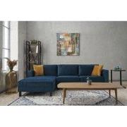 Hoekbank Links Kale Velvet Marine blauw