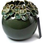 Villa Pottery  Groene bloemenvaas Jolie  - 15x15x15