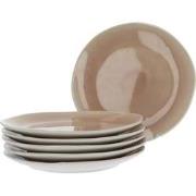 6 Ontbijtborden Aardewerk Esmee 22 cm beige  - Reactive Glazing