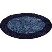 Tapijtenloods Basic Rond Shaggy Kader vloerkleed Blauw Hoogpolig- 160 ...