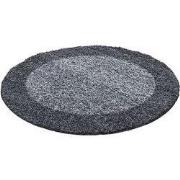 Tapijtenloods Basic Rond Shaggy Kader vloerkleed Grijs Hoogpolig- 200 ...