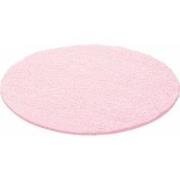 Tapijtenloods Basic Rond Shaggy vloerkleed Roze Hoogpolig- 120 CM ROND
