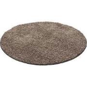 Tapijtenloods Basic Rond Shaggy vloerkleed Caramel Hoogpolig- 120 CM R...