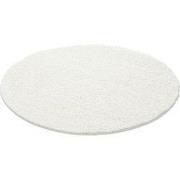Tapijtenloods Basic Rond Shaggy vloerkleed Creme Hoogpolig- 80 CM ROND