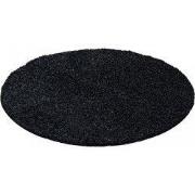 Tapijtenloods Basic Rond Shaggy vloerkleed Antraciet Hoogpolig- 80 CM ...