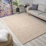 Loca Shaggy Vloerkleed – Modern Uni Effen – Beige Hoogpolig & Zacht- 1...
