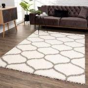 Hoogpolig Creme Vloerkleed – Madrid Shaggy Tapijt – Fluffy & Luxe- 80x...