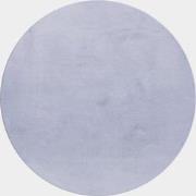 Pouffy Fluffy  - Hoogpolig  Rond Vloerkleed - Uni Kleur - Zilver - Woo...