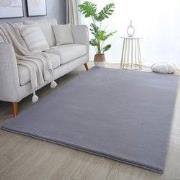 Pouffy Fluffy  - Hoogpolig Vloerkleed - Uni Kleur - Grijs - Woonkamer ...