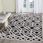 Luxus Shaggy Plus Hoogpolig Vloerkleed - Hoog Laag Design - Creme/Zwar...