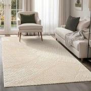 Japandi Abstract - Vloerkleed - Laagpolig - Modern Design - Creme Beig...