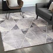 Harmony Mystic - Modern Abstract Vloerkleed - Laagpolig - Lichtgrijs- ...