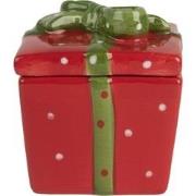 Clayre & Eef Voorraadpot Cadeau 9x9x11 cm Rood Keramiek