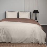 Superieur Dekbedovertrek Twin Face – Creme / Taupe - 100% Katoen - 200...