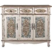 Clayre & Eef Dressoir 126x40x112 cm Wit Bruin Hout