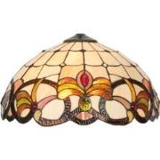 LumiLamp Lampenkap Tiffany  Ø 40 cm Beige Bruin Glas Halfrond Glazen L...