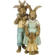 Clayre & Eef Beeld Konijn 15 cm Groen Bruin Polyresin Woonaccessoires