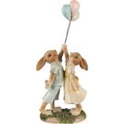 Clayre & Eef Beeld Konijn 22 cm Groen Bruin Polyresin Woonaccessoires