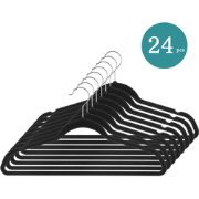 Nordix Kledinghangers - Set 24 stuks - Zwart - Vilten - Velvet - Anti ...