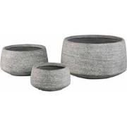 PTMD Bloempot Giulietta - 55x55x29 cm - Magnesium - Grijs - Set van 3