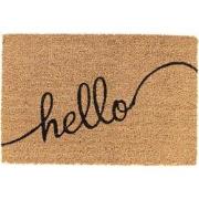 Clayre & Eef Deurmat  60x40 cm Bruin Kokosvezel Rubber Rechthoek Hello...