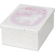 Clayre & Eef Blikken Bewaardoos  10x14x6 cm Wit Roze Metaal Rechthoek ...