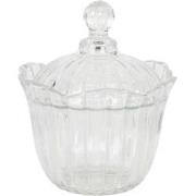 Clayre & Eef Glazen potje  Ø 15x18 cm Glas Rond Potje