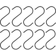 QUVIO Ophanghaken - RVS - zwart - L - 12 cm (h) - 10 stuks