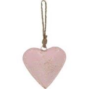 Clayre & Eef Hanger Hart 12 cm Roze Ijzer Kersthanger